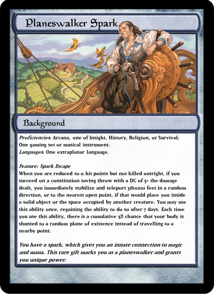 LabLazarus's tweet image. Coming out next week on #DMsGuild you can bring some #MTGxDND flavor to your #DnD table. Gathering The Realms adds planeswalkers, color mechanics and more #MTG flair to the game! I&apos;m super excited &amp;amp; proud of this project. Here&apos;s a teaser of what you&apos;ll see in its pages: