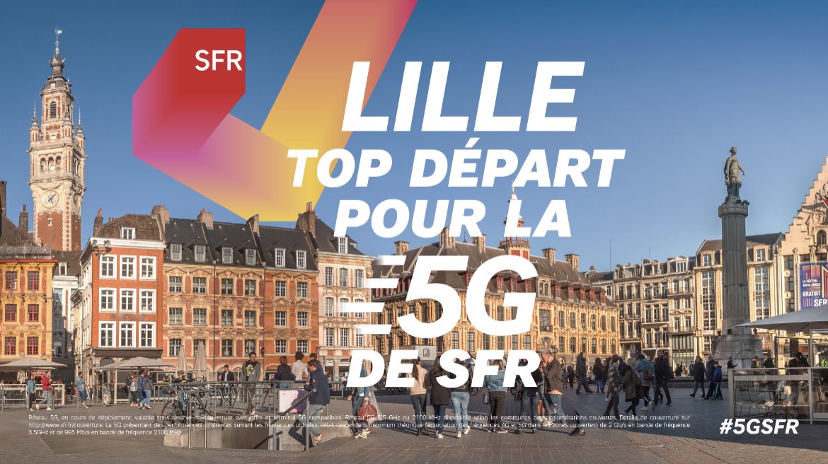 La #5G de #SFR est activée aujourd’hui <a href="/lillefrance/">Ville de Lille</a>. Comme en Fibre et en 4G, nos déploiements continuent, sur tout le territoire, avec plus de 600 communes ouvertes en #5GSFR <a href="/MartineAubry/">Martine Aubry</a>