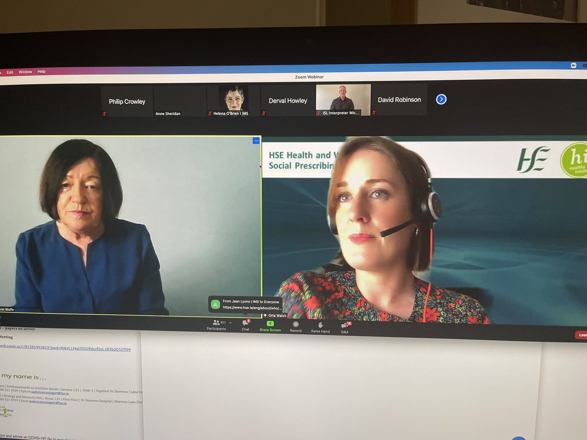 Well done <a href="/orlawal/">Orla Walsh</a> and colleagues on the development of #socialprescribingIrl framework. Proud to have been involved in development of social prescribing in Offaly, Bray and South Dublin some time ago.