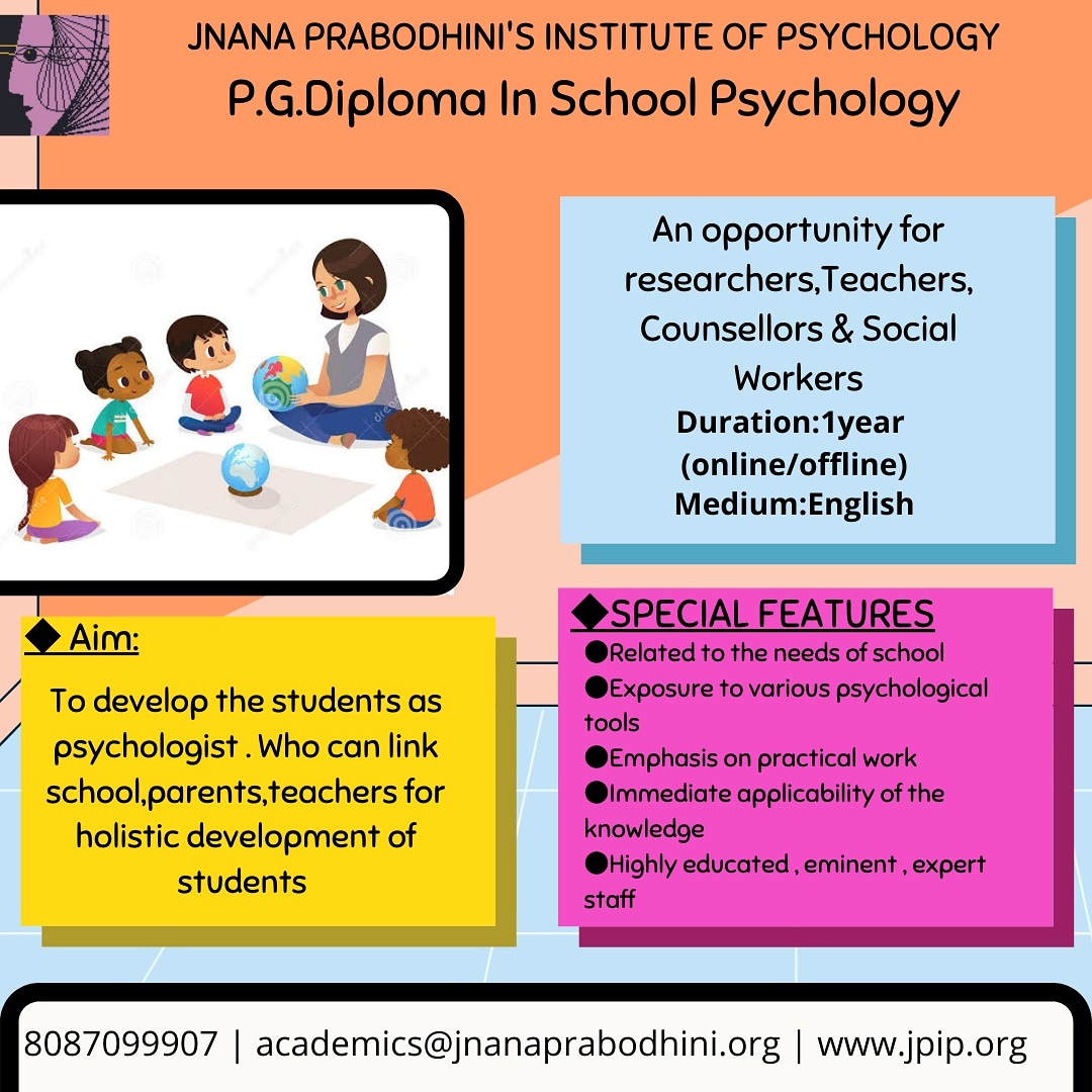 If you are someone who would like to work in psychology field and have an interest in working for students , parents and overall in education Field , then this course is for you!
#schoolpsychology #JnanaPrabodhini #JPIP #jnanaprabodhiniinstituteofpsychology #education #psychology