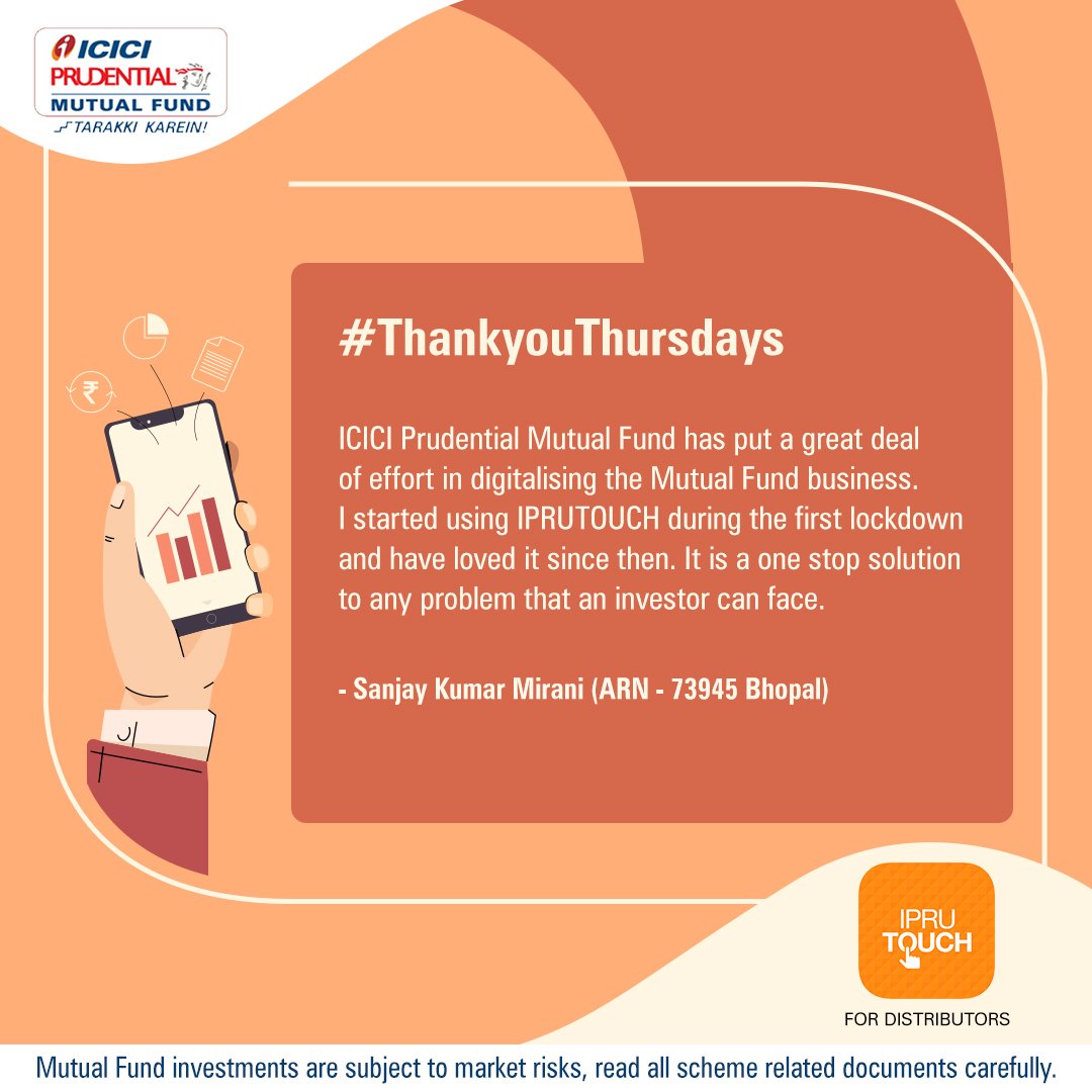 ICICIPruMF's tweet photo. At a time when things seemed difficult, Sanjay Kumar Mirani turned to the #IPRUTOUCH app and made the most of everything the app has to offer and take their investors investment journey to the next level.
So what are you waiting for?
Download now at https://t.co/Xi4t4KSOuJ https://t.co/Eq6JDhAZ1b