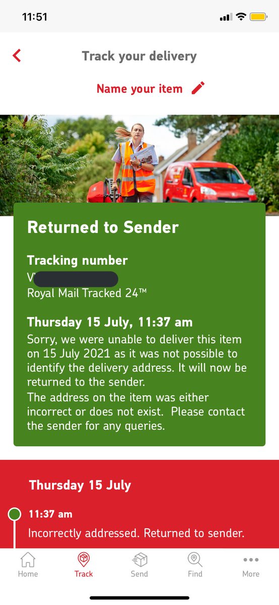 big_dog1995's tweet photo. What sort of bullshit is that @RoyalMailHelp clearly know my address because it’s managed to be sent to the right sorting office if the address was unreadable. it would’ve been sent back straight away not not reached my local sorting office surely https://t.co/k5cCGGyqcp
