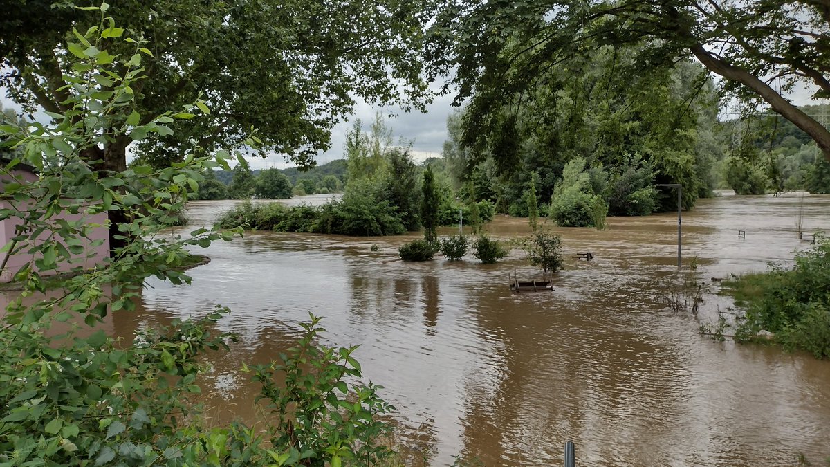 Überflutete Ruhrwiese