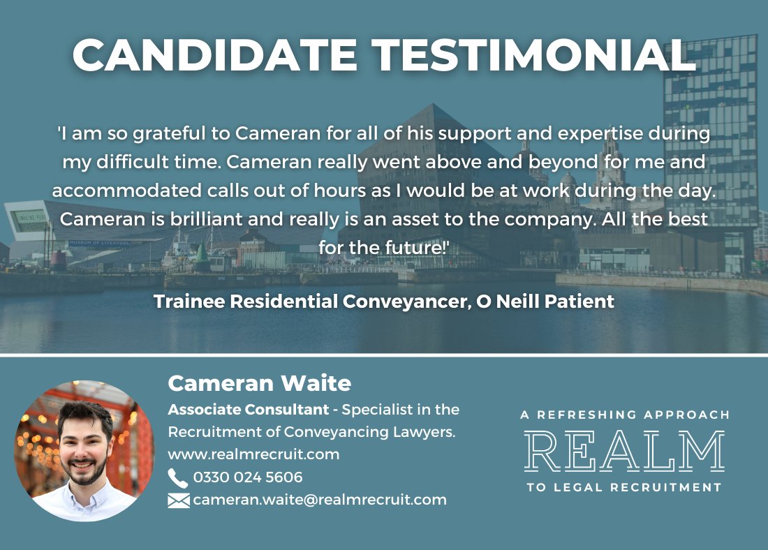 realmrecruit's tweet photo. A glowing testimonial for our Associate Consultant @CameranWaite. ⭐️
Well done, Cam!
#Testimonial #LegalRecruitment #WeAreRealm #RealmRecruit #RealmExperts https://t.co/Wr13mOHjKx