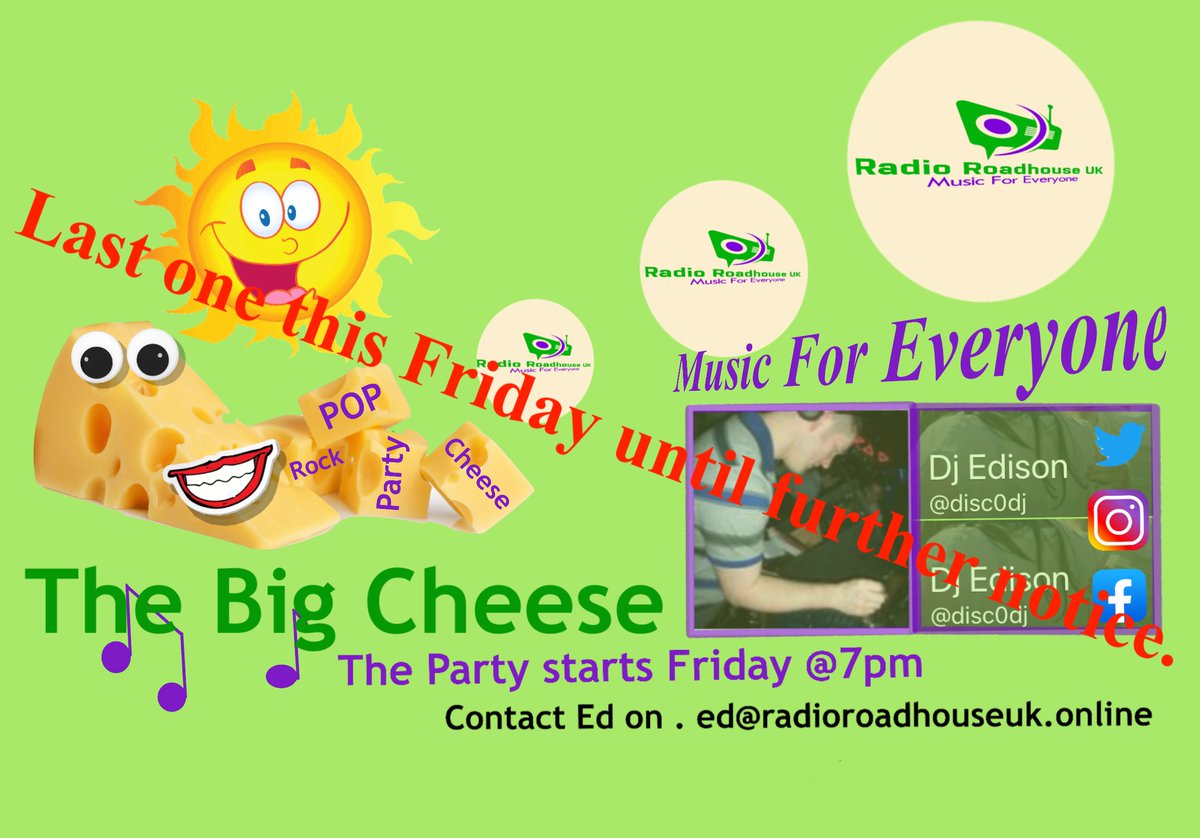 One day till #Friday. Don’t forget to join me on Radio Roadhouse UK for my last show until further notice. I will be playing the usual #party music as well as some of Club #anthems. Join me from 7pm.