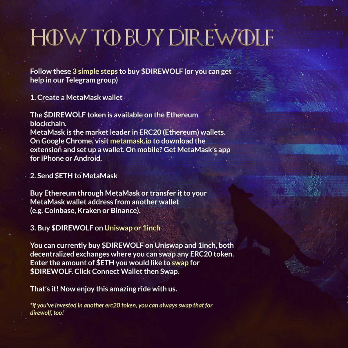PackDirewolf's tweet photo. Oh is it dipping season?
The Real Holders know it's time to buy!
#buythedip #DireWolf #direwolftoken #play2earn #direworld https://t.co/anHPfPFDiy