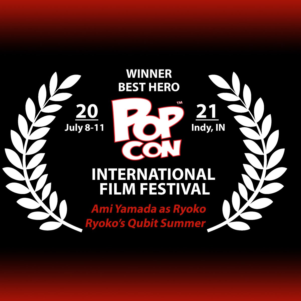 SummerRyoko's tweet photo. Ami Yamada as Ryoko has won for BEST HERO award at PopCon International Film Festival @IndyPopCon !
山田あみさんが演じた量子がPopCon国際映画祭にてベスト・ヒーロー賞を受賞! ジャンル映画祭ならではの賞をいただきとても光栄です。ありがとうございます!
#量子の夏 #ryokosqubitsummer https://t.co/mloaEUgFpf