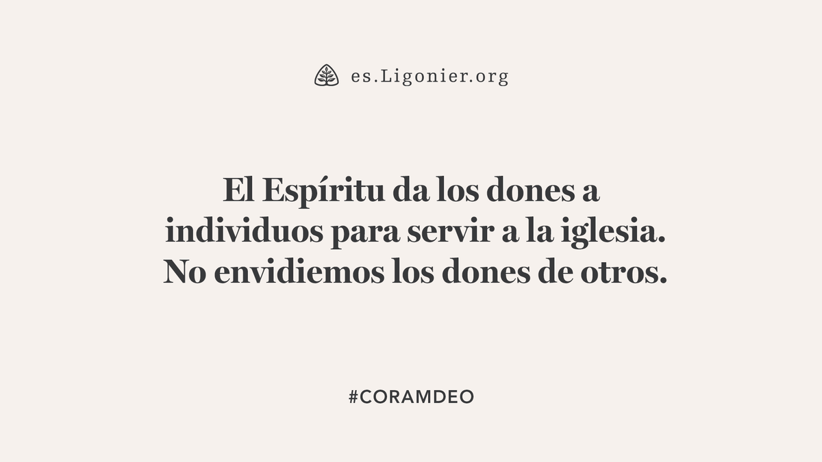LigonierESP's tweet photo. #CoramDeo: Calvino comenta: «El Espíritu de Dios, los distribuye entre nosotros, a fin de que todos contribuyan al beneficio común. A nadie se los da todos, no sea que satisfecho con su porción, se separe de los demás y viva solo para sí mismo». 

Lectura: 1 Corintios 12:8-11 https://t.co/M3qXGUvJLt