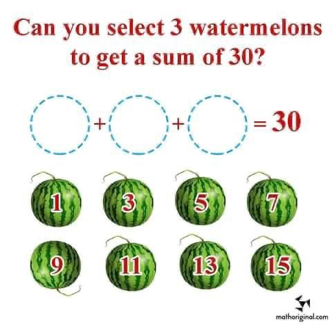 suryanandannet's tweet photo. 3 Watermelon equal to 30. How ? 
#LockDownPuzzles https://t.co/KVFdimwmW8