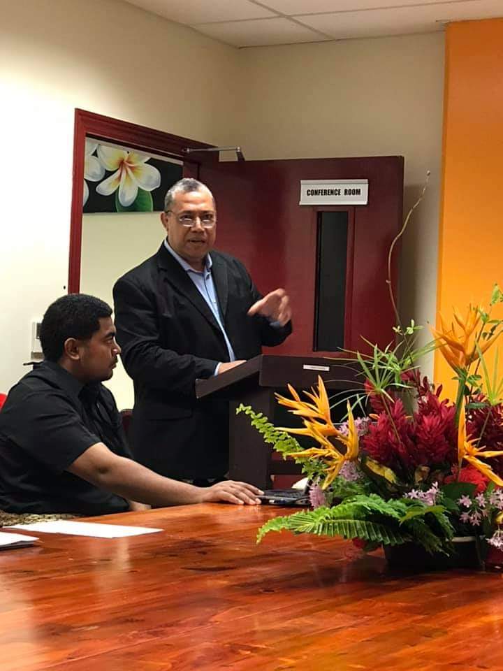 OmbudsmanTonga's tweet photo. The Guest Speaker for the June Quarterly all staff meeting of the Office of the Ombudsman is the CEO of the Ministry of Health, Dr. Siale ‘Akau’ola. Out of his very busy schedule, Dr. ‘Akau’ola speaks about Good Governance and Health to the office being held this morning. https://t.co/CirxfVcdLy