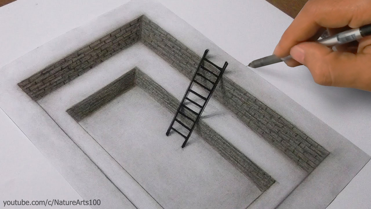 3D Trick Art on Paper Hole Word Love  YouTube  3d art drawing 3d pencil  art Art drawings simple