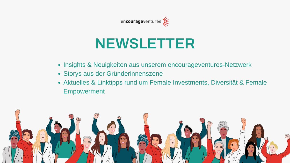 Am Dienstag wird unser erster encourageventures Newsletter verschickt!
Ihr wollte spannende Insights aus unserem Netzwerk? Jetzt abonnieren: buff.ly/3hCwf7j #encourageventures #newsletter #encouragewomen