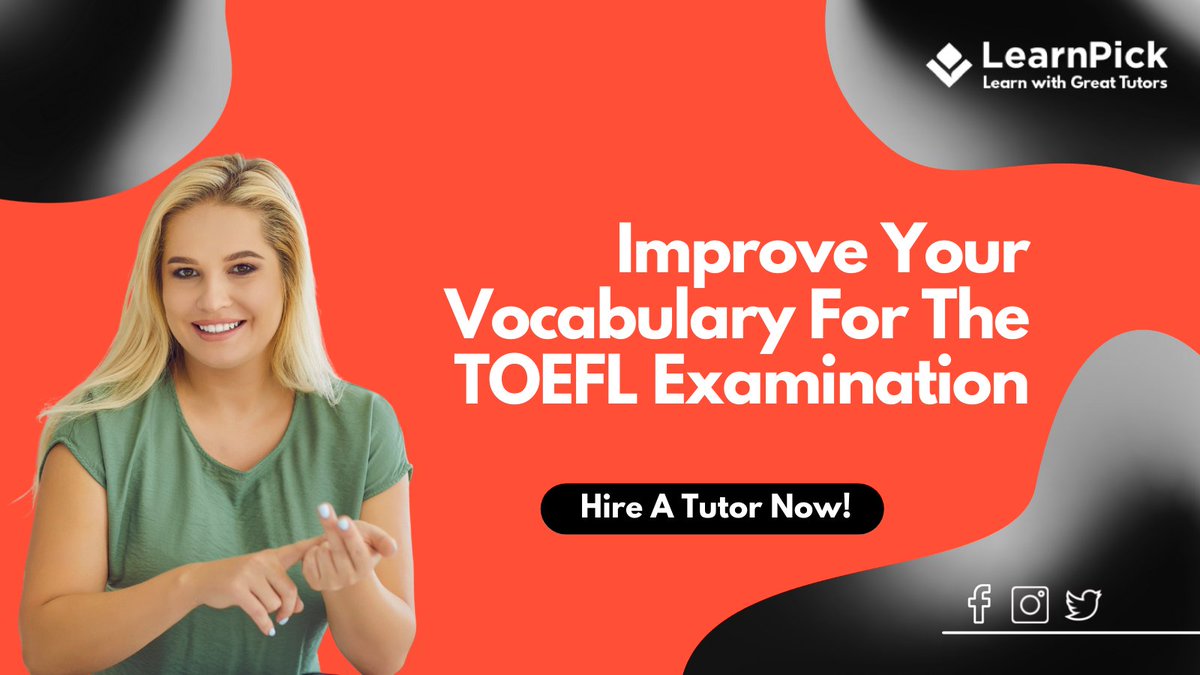 LearnPick's tweet image. TOEFL is an internationally accepted exam to denote English language proficiency of the international examinees. Here is how they can improve their English vocabulary to ace TOEFL. learnpick.in/blog/how-to-im…
#English #examinationtips #VocabularyImprove #TOEFLExam #TOEFL