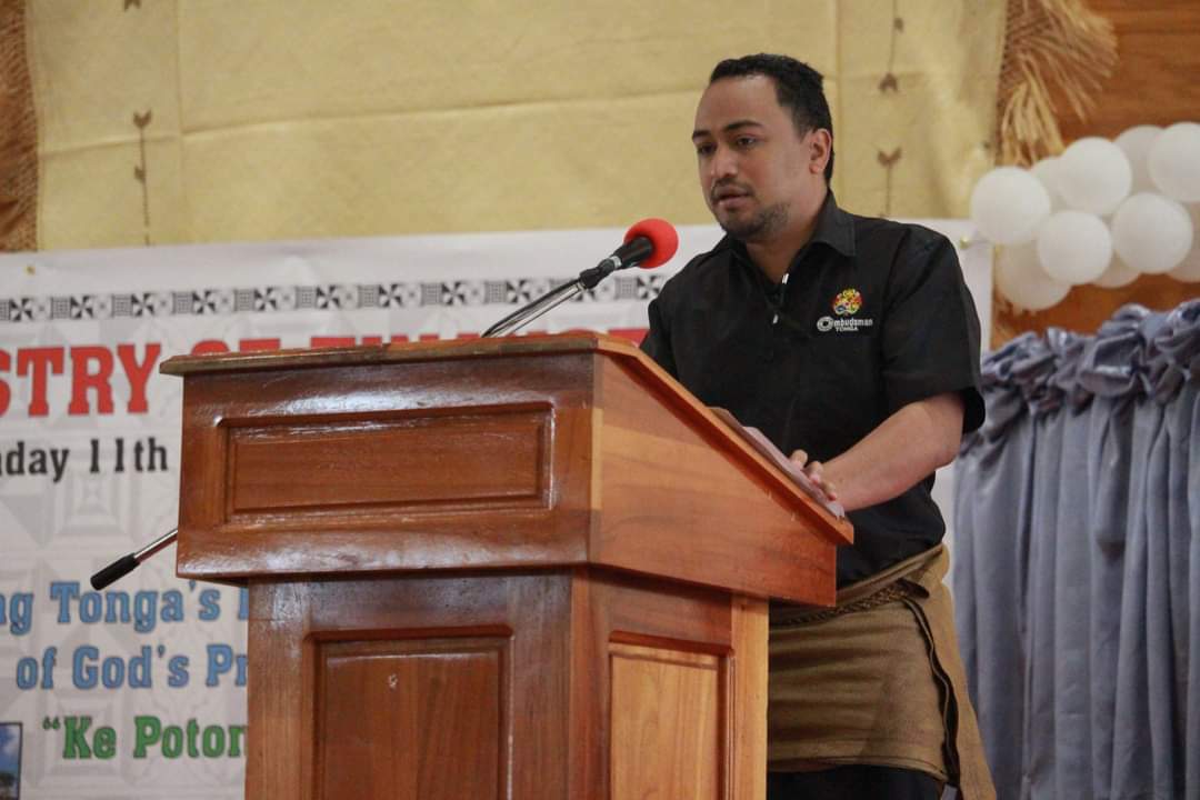 OmbudsmanTonga's tweet photo. A brief presentation on the Office of the Ombudsman was carried out by Hamani Topui, Senior Investigation Officer, at this afternoon's Exhibition Display as part of the Ministry of Finance's Week. https://t.co/kXDNRdd2Ob