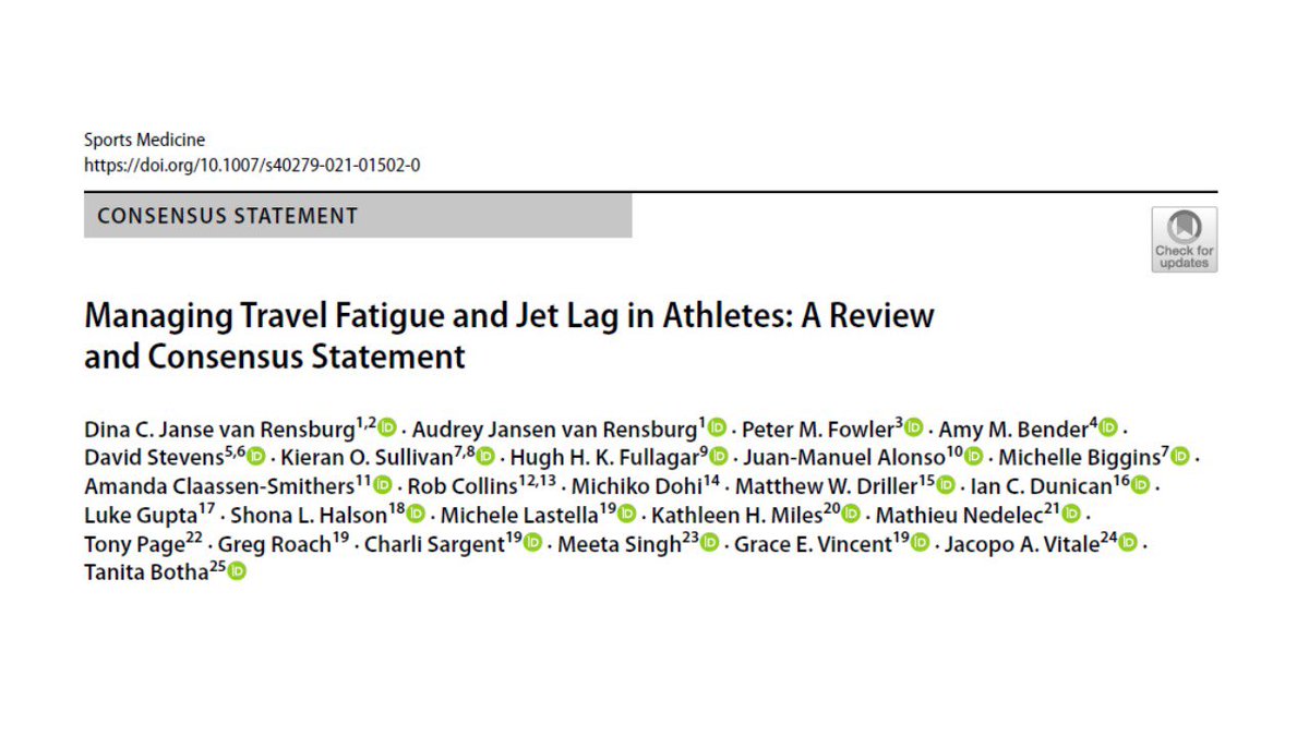 Just published

link.springer.com/article/10.100…

<a href="/ChristaJVR/">ChristaJvRensburg</a> <a href="/Audrey_JvR/">Audrey JvRensburg</a> 
<a href="/fowlerp85/">Peter Fowler</a> <a href="/Sleep4Sport/">Dr. Amy M. Bender</a> <a href="/kieranosull/">Kieran O'Sullivan</a> <a href="/HughFullagar/">Hugh Fullagar</a> <a href="/DrJuanMAlonso/">Juan Manuel Alonso</a> <a href="/mattdriller/">Matt Driller</a> @Sleep4Perform <a href="/Lukegup86/">Luke Gupta PhD</a> <a href="/ShonaHalson/">Shona Halson</a> <a href="/sleeppsyc/">Michele Lastella</a> <a href="/CBTmin/">Greg Roach</a> <a href="/ThePhaseShifter/">charli sargent</a> <a href="/PhDsleepy/">Grace Vincent</a>  <a href="/JacopoVitale/">Jacopo Vitale</a>
<a href="/sleepyDJS/">David Stevens</a> <a href="/PrActivePhysio/">Michelle Biggins</a>