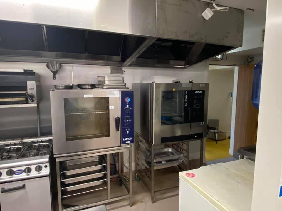 We are expanding, chef needed a second oven to cope with meals on wheels and our day service with clients back 5 days a week. Lots of action today and thank you to all our tradespeople for helping us out so quickly.