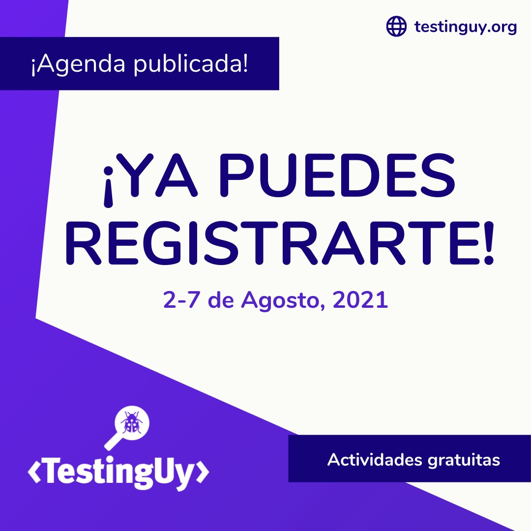 mzatestingday's tweet photo. 😀Hola!!, hoy tenemos una invitación que hacerte para seguir sumando conocimiento sobre Calidad de Software.🤗El Mendoza Testing Day apoya a nuestros amigos de "Testinguy", 🖋 Así que no te olvides de Inscribirte. Puedes encontrar toda la información en: https://t.co/rqX1ss18Yw https://t.co/mBJAw4olKB