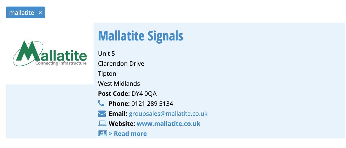 Mallatite Transport &amp; Technology Division 

We can now be found listed on the Rail Professional business directory.

You can find out more on the link below 

railpro.co.uk/business-direc…