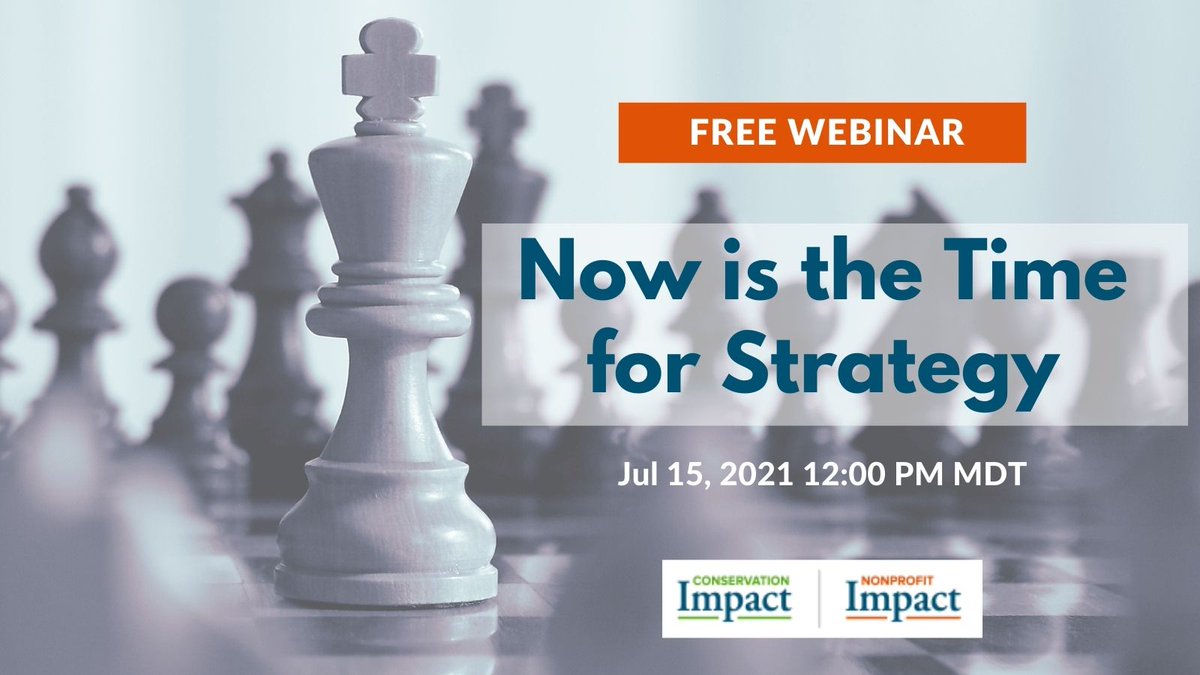 ConservImpact's tweet image. It's not too late to sign up for today's free webinar! Do you know what your winning strategy is? Sign up and learn how to reset your strategy to stay focused in an unpredictable environment
ow.ly/ezks50Fvbjg
#strategy #nonprofits #webinar