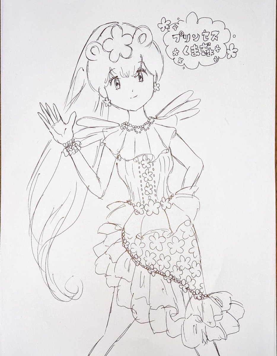 南風野さん、ありがとうございます〜✨ドレス着たくまぎょも良いですね🌼私も描いてみました https://t.co/YT2NHwB4fJ 