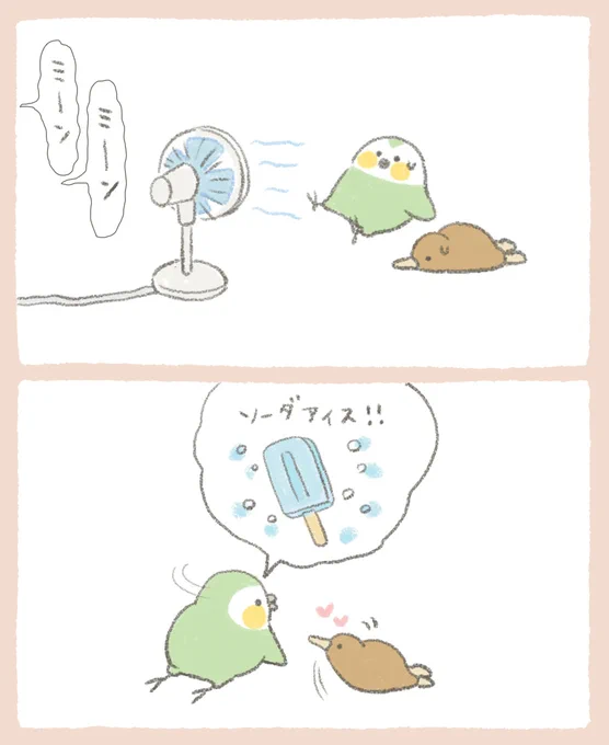 今日のカカポとキーウィ🍦 