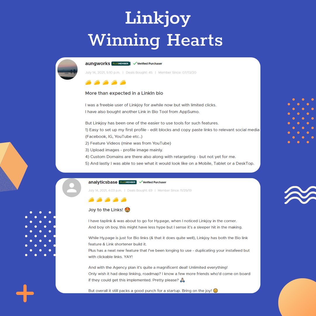 linkjoysocial's tweet photo. Every company’s greatest assets are its customers. Quality in a service or product is not what you put into it. It is what the customer gets out of it. 🤩😋

Grab the lifetime deal Via https://t.co/502nTdWctA

#appsumo #linkjoy #lifetimedeal #testimonial #sumoday https://t.co/HaGW9Ornod