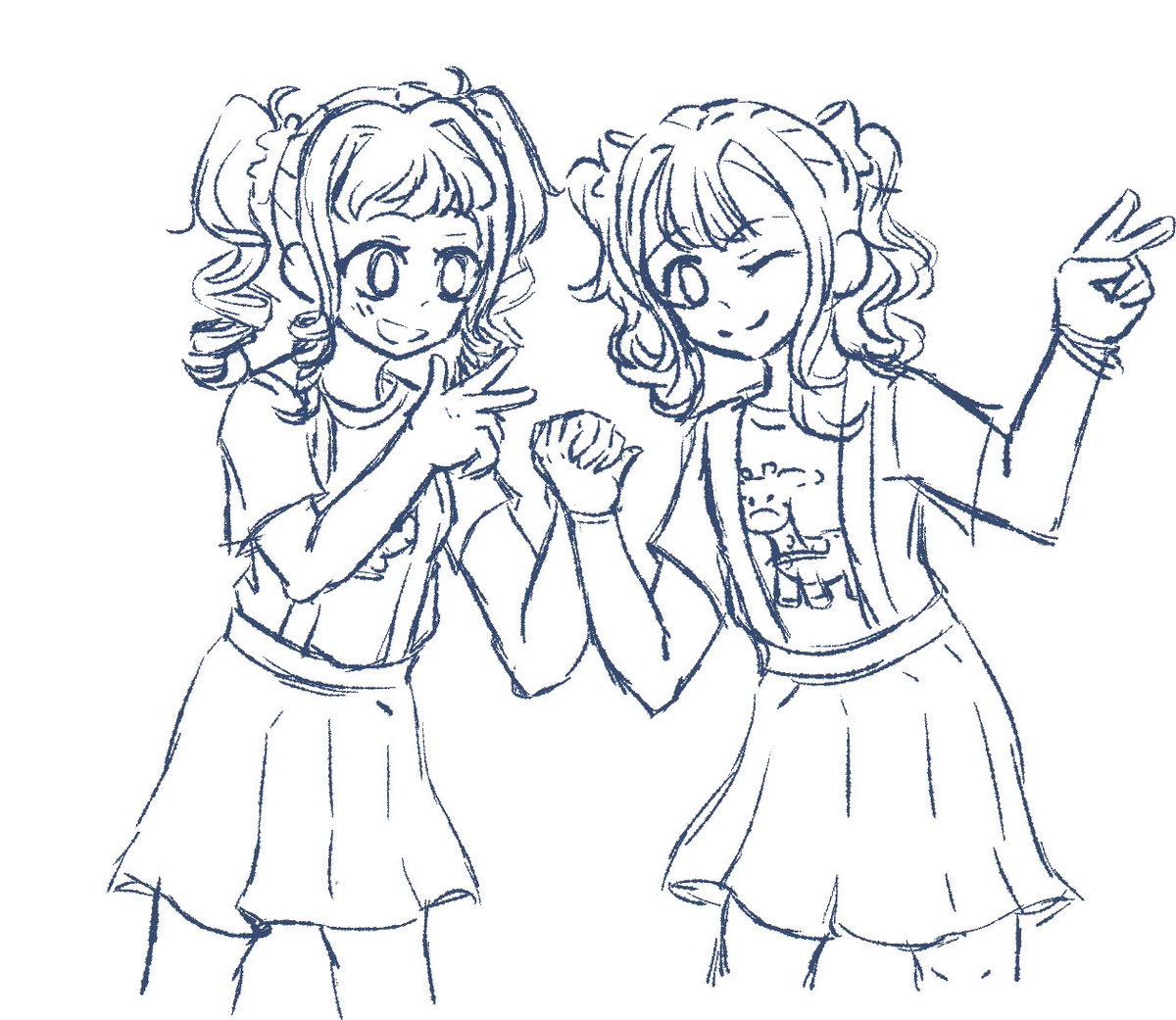 Pehstrie's tweet photo. Originally drew this for aoineneweek, but the finished drawing didn't save right, 
And this is all that remains. (Nene on the left, Aoi on the right) 
|#tbhk #jshk | https://t.co/x7aux3M8GF