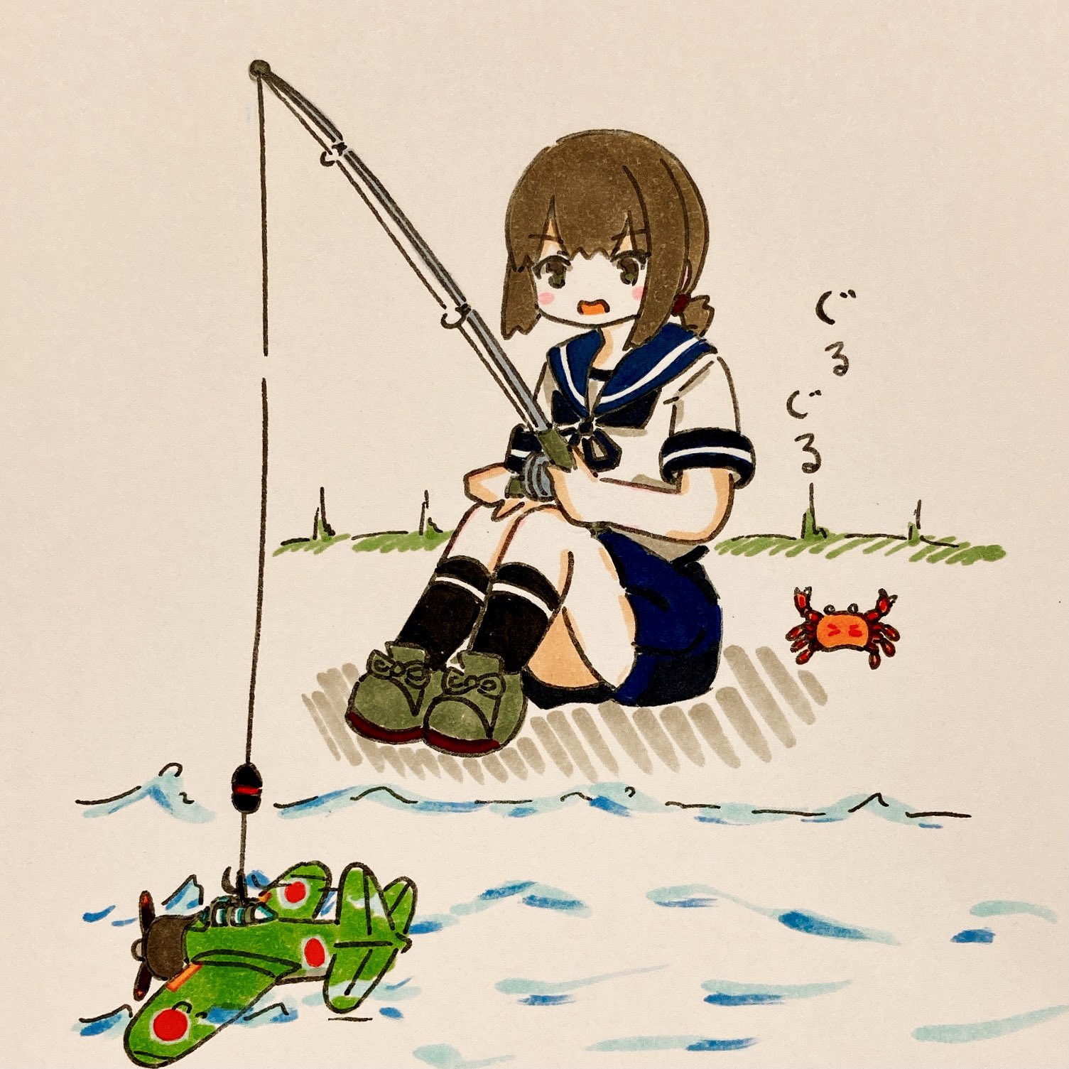 こけし 便乗するぞ トンボ釣りに勤しむフブキちゃん ๑ ᴗ T Co Hkpykfudil Twitter
