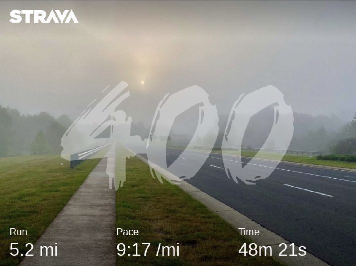 running_trav's tweet photo. Foggy miles😅 400/1000 miles✅ #PRRsummerpassport #irun2021 #1000in2021 #runnerdad #alteregorunning #AERteam #brooksrunning #alwaysinbeta #milestogo #thereisnofinishline https://t.co/1LPmd24kGi