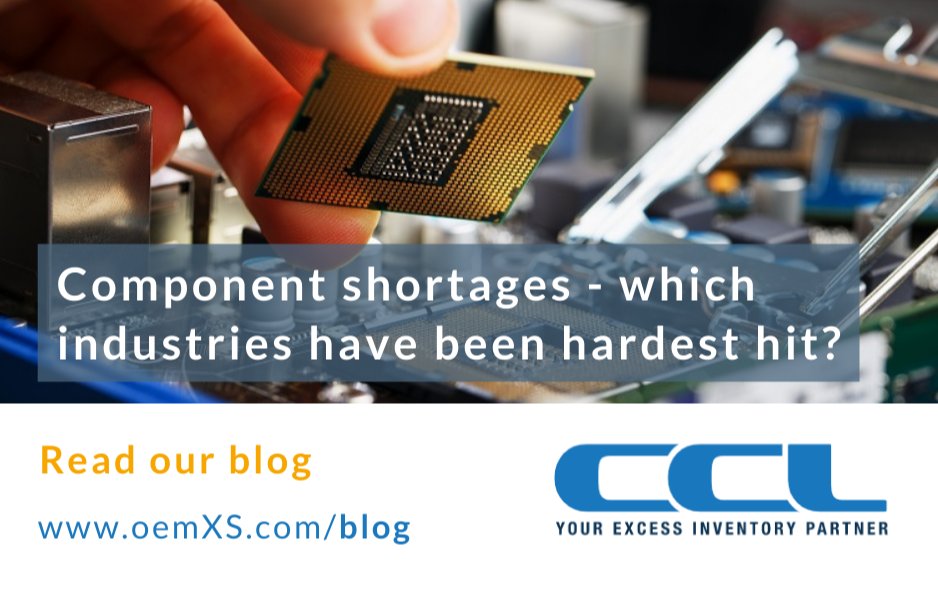 CCLExcess's tweet photo. Goldman Sachs recently listed 169 industries impacted by the global electronic components crisis. Although widespread, which industries have been hardest hit and why? Find out more: https://t.co/lMPj4tl0nC #electroniccomponents #electronicparts #componentshortage #oem #automotive https://t.co/VS239bfKXA
