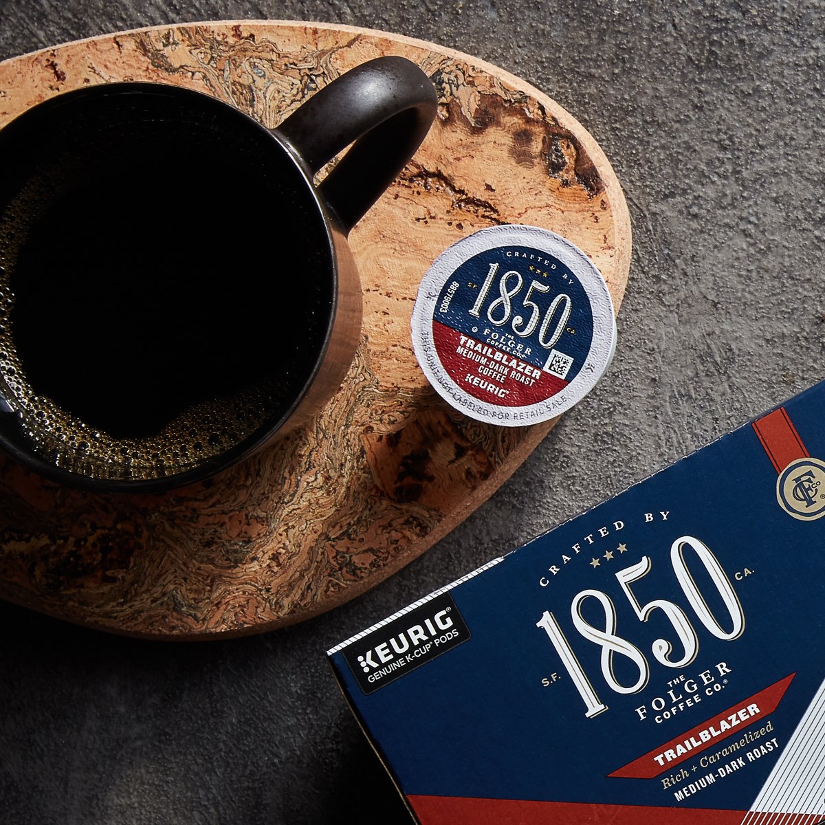 Our morning motivation.☕ Experience the bold, yet smooth blend of our 100% Arabica coffee in every @Keurig K-Cup Pod. #1850Coffee spr.ly/6014yk3Yp