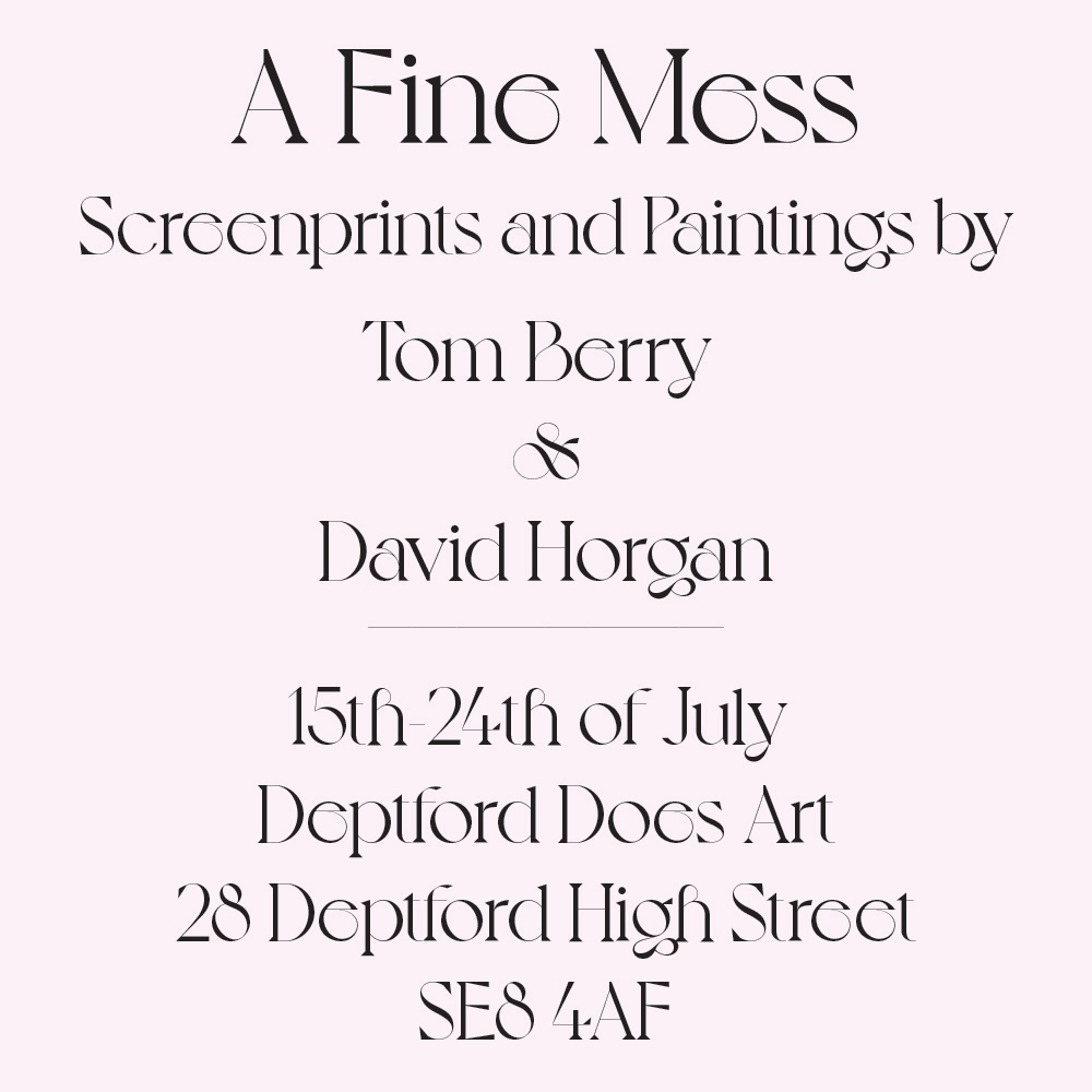 🍾'A Fine Mess' - Works by @Davidhorgan and myself is now open at @Deptforddoesart 💪🏽⁠

The show runs until the 24th of this month (Gallery closed Monday and Tuesday).