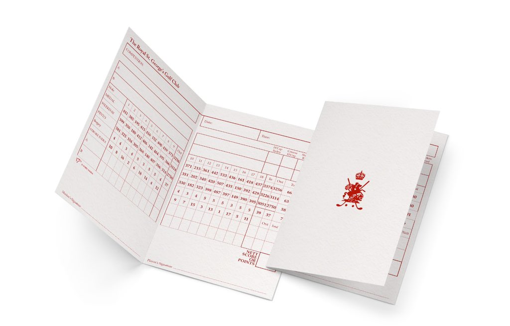 Traditional Scorecard for <a href="/TheOpen/">The Open</a> venue @RoyalStGeorges1 offering a touch of class by <a href="/eaglegolfuk/">EAGLE</a>