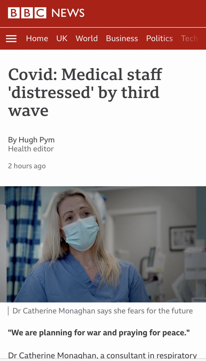 Last night the esteemed  @BBCHughPym, BBC health editor since March 2014, ran a seemingly alarming story about the Covid-19 situation in the North East, as you can see below.With interviews from a respiratory consultant, medical director, elected city mayor, and local resident.