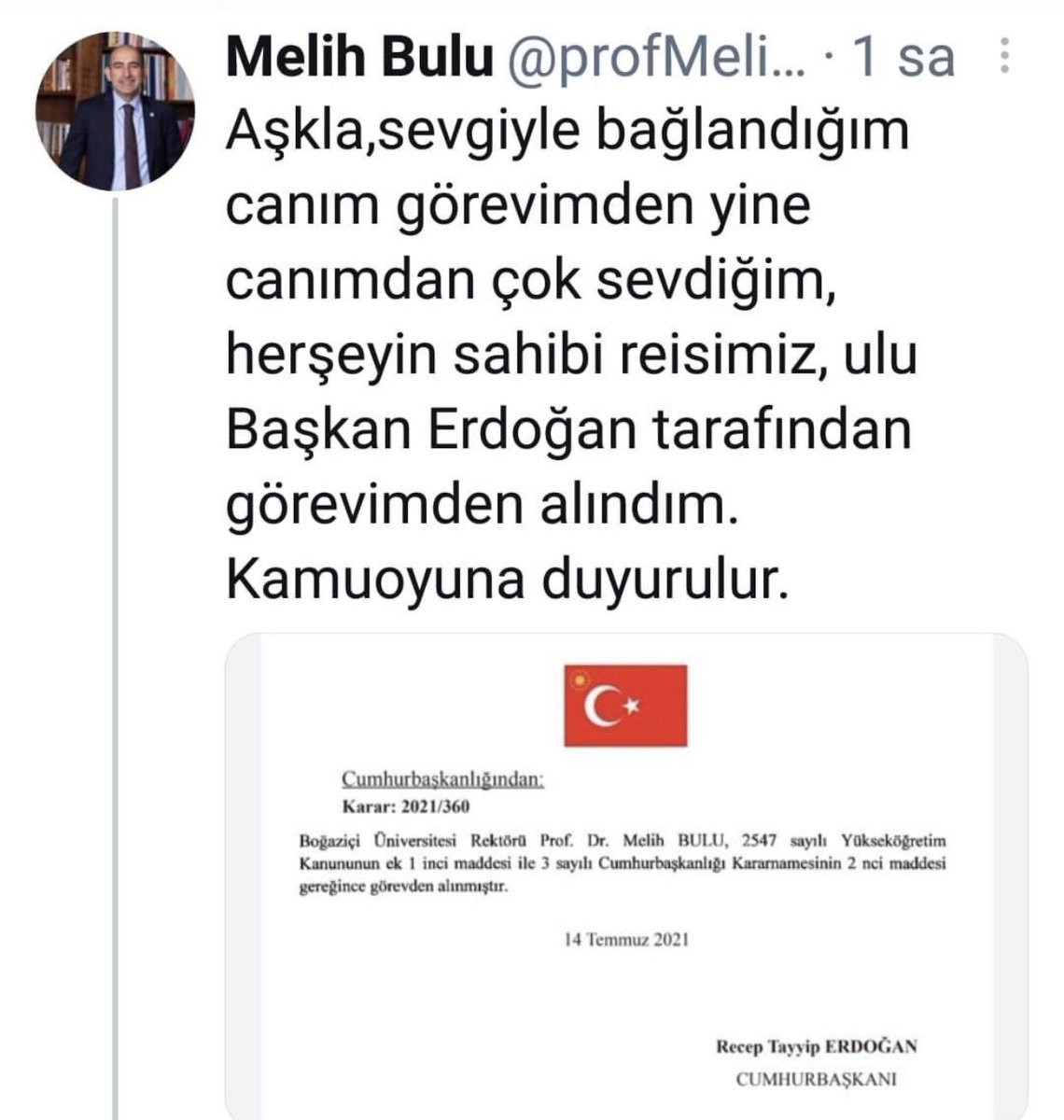 Hüsnü Bozkurt (@hsnbozkurt) on Twitter photo O “görevimden” lerden ikincisi fazla muhterem!
“Herşeyin” yazılmaz, “her şeyin”yazılır bir de!
Bir de şu “her şeyin sahibi” nitelemeniz var ki,hafazanallah..!
Bu TÜRKÇE ile <a href="/UniBogazici/">Boğaziçi Üni.</a>’ne REKTÖR olabileceğini düşünmeniz ise,büyük cesaret.
Kutluyorum! O “görevimden” lerden ikincisi fazla muhterem!
“Herşeyin” yazılmaz, “her şeyin”yazılır bir de!
Bir de şu “her şeyin sahibi” nitelemeniz var ki,hafazanallah..!
Bu TÜRKÇE ile <a href="/UniBogazici/">Boğaziçi Üni.</a>’ne REKTÖR olabileceğini düşünmeniz ise,büyük cesaret.
Kutluyorum!