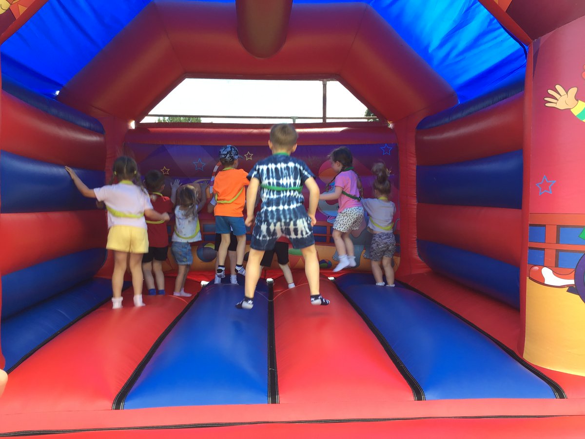 Nursery have had a lovely sports day followed by a very special treat on the bouncy castle and inflatable slide!