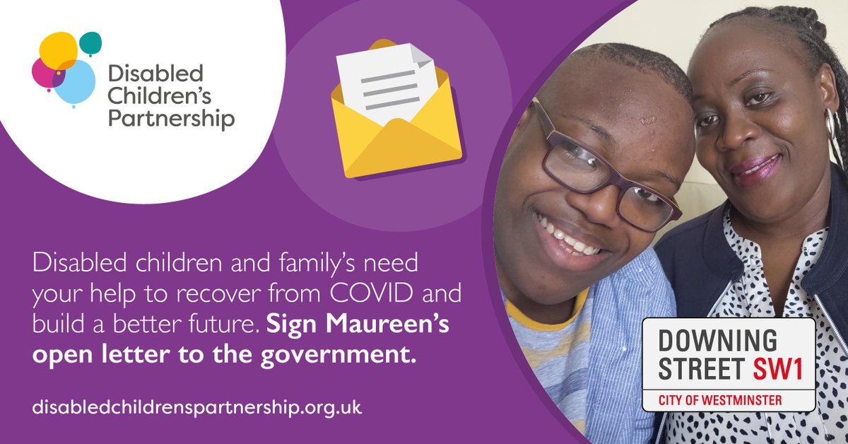 Disabled Children's Partnership (@dcpcampaign) on Twitter photo NEW ACTION FOR DISABLED CHILDREN. Today's new report exposes a system that was already broken. We are joining with Maureen – an amazing parent – to ask <a href="/RishiSunak/">Rishi Sunak</a> to fund recovery policies and a fairer system of support in the long-term. Sign her letter Bit.ly/DCPLetter NEW ACTION FOR DISABLED CHILDREN. Today's new report exposes a system that was already broken. We are joining with Maureen – an amazing parent – to ask <a href="/RishiSunak/">Rishi Sunak</a> to fund recovery policies and a fairer system of support in the long-term. Sign her letter Bit.ly/DCPLetter