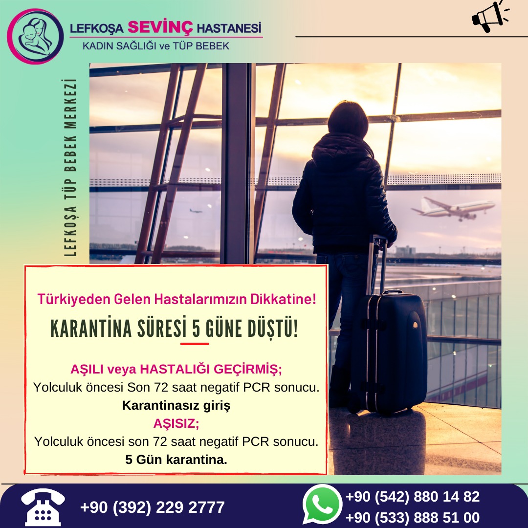 Türkiye'den gelecek olan hastalarımızın dikkatine!✈️
Detaylı bilgi için ;
💬👨🏻‍⚕️🩺WhatsApp Hatları 
+90 (542) 851 2463 
+90 (548) 848 5050 
📞Tel: +90 (392) 444 0 483
📧 👩🏻‍💻 e-mail: info@ivflefkosa.com 
🌐lefkosatupbebekmerkezi.com