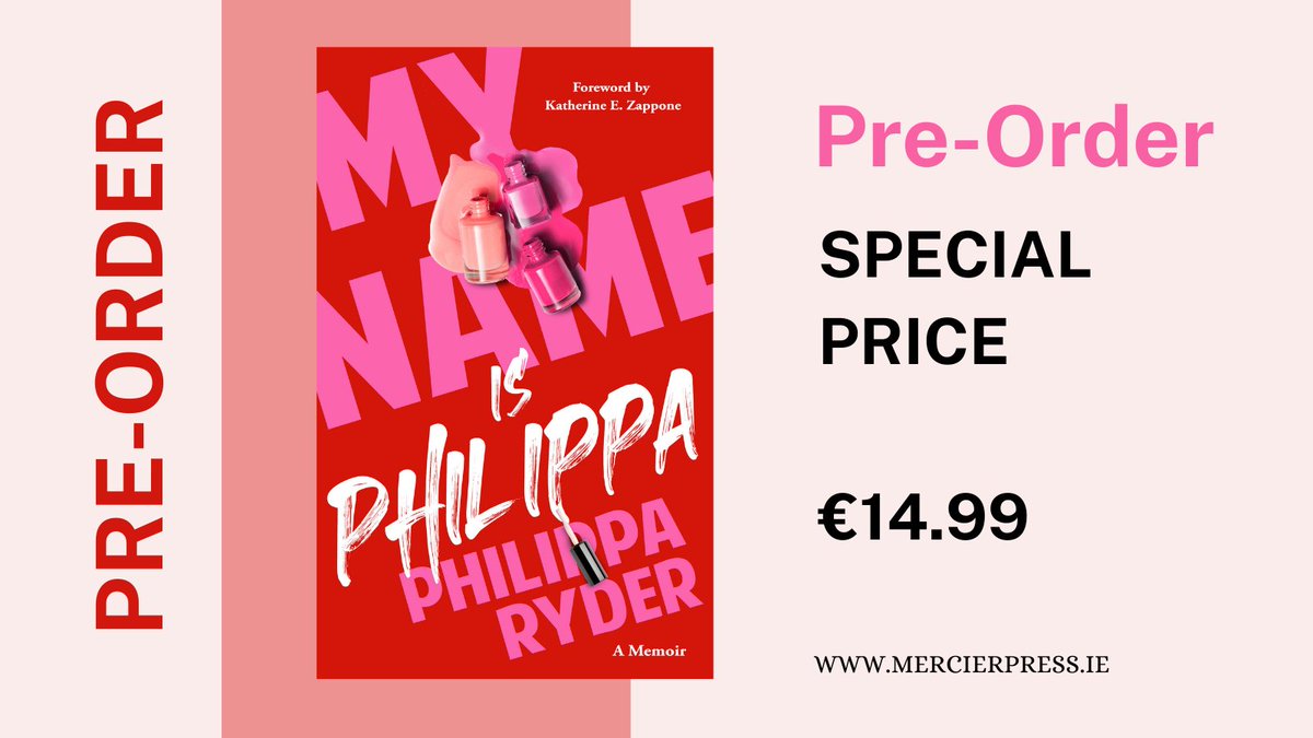 Coming this October 'My Name is Philippa' by Philippa Ryder. You can pre-order your copy on our website from today. @Philippa_Ryder1 🏳️‍⚧️

mercierpress.ie/irish-books/my…

#MyNameisPhilippa #MercierPress