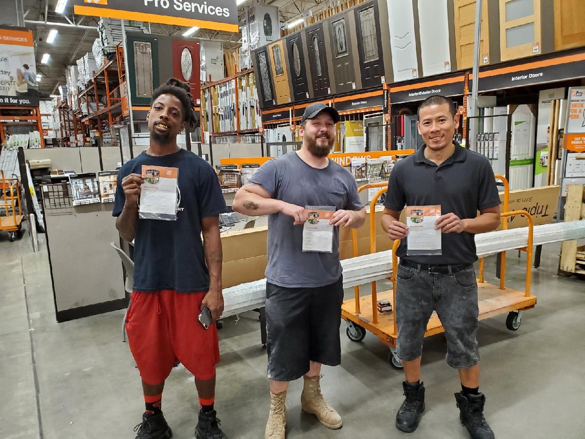 My d.s Steven recognized Greg, Nate and Pat for all the hardwork and effort across the store, kicking it into high gear every night, all night!! You guys rock!! Thankyou!  #letsdothis #thd257 @hd0257 <a href="/CrickettSurls/">Crickett Surls</a> <a href="/Chuck_6357/">Chuck Koenecke</a>  <a href="/BrittanyTHD/">Brittany Allison</a> <a href="/garydemarinis/">Gary DeMarinis</a>