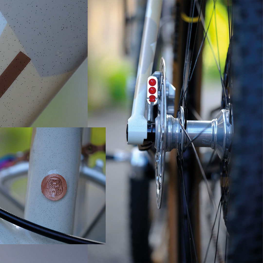 Hopetech's tweet photo. A beautiful build by @victoirecycles 
No.491: for their founder, Julien. He wanted a bike that would range from gravel to bike packing, so they built a prototype that features a host of details, as well as a number of our silver parts. Check out that paint. 👀 
#bikecheck https://t.co/b4aBzCQJp3
