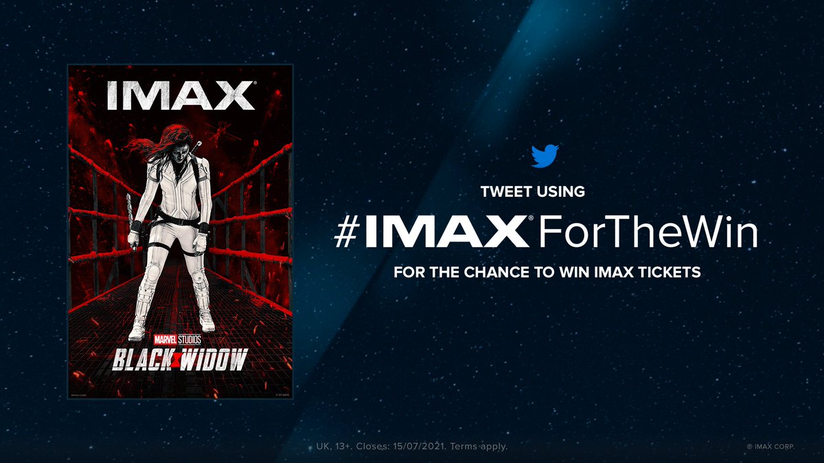IMAX's tweet photo. Love cinema? Now's your chance to win 26x IMAX tickets!🎟️

Have you seen #BlackWidow in IMAX yet? Let us know what you thought (no spoilers!) using #IMAXForTheWin for your chance to win big! 💥 The person to share the 4000th tweet is the winner: https://t.co/5HGeqJ9UN0 (UK only) https://t.co/J1h2T52oCB