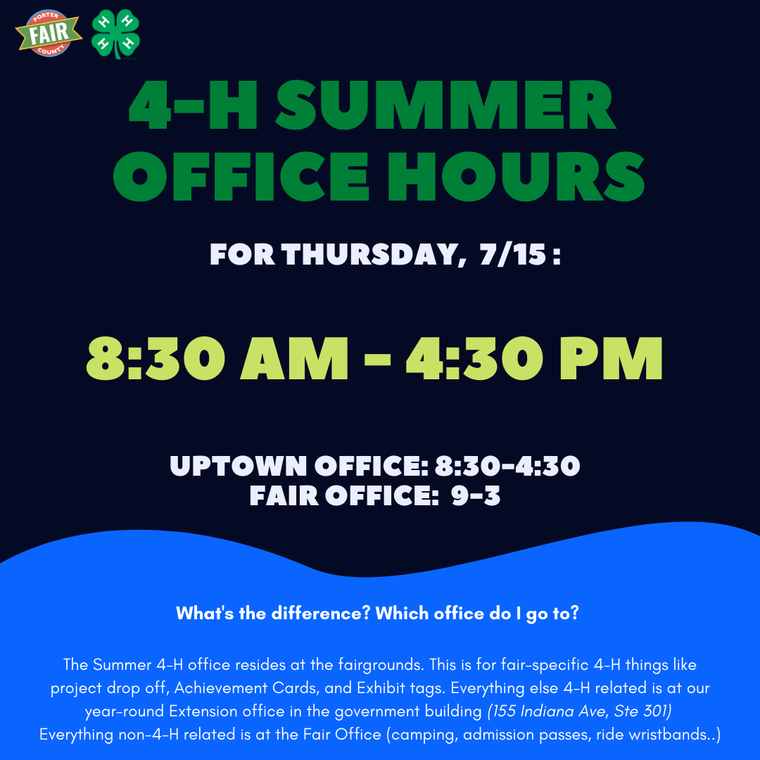 Today's 4-H Summer Office hours!