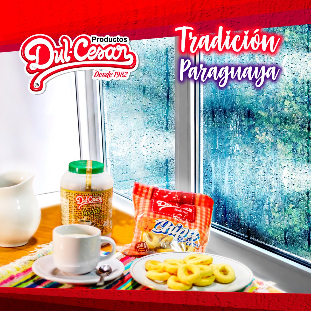 DulCesarPy's tweet photo. ¡Al fin llego la lluvia! 😍🌧

¿A quién le encanta la combinación del cocido quemado + las deliciosas chipitas pirú? 😋

#DulCesar #DulcesMomentos #Desayuno #ChipaPiru #CocidoQuemado #Lluvia https://t.co/RcyumE156f