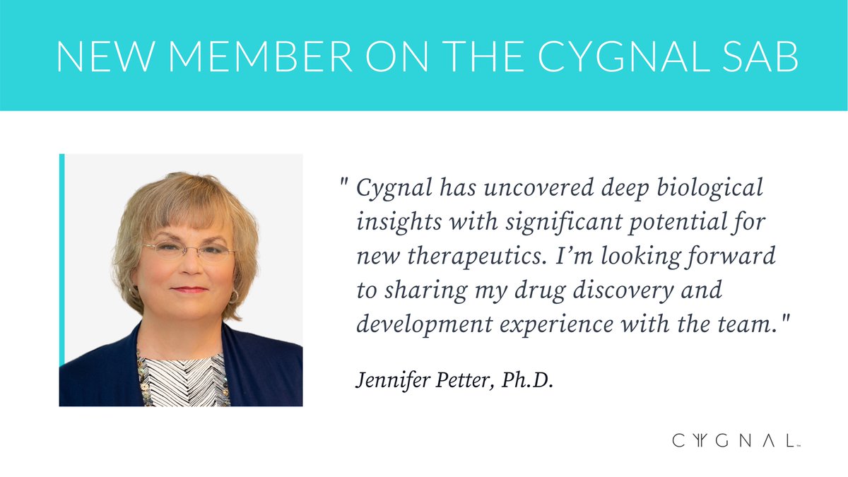 Cygnal’s Scientific Advisory Board is a group of extraordinary scientists and researchers. We're pleased to share that Jennifer Petter, Ph.D., cofounder/CSO of <a href="/ArrakisTx/">Arrakis Therapeutics</a>, has joined our SAB. Learn more about Jennifer on our website. bit.ly/3elPro0