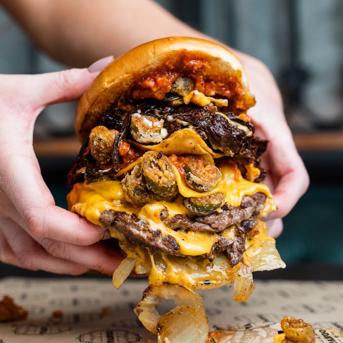 The perfect burger doesn't exi- 🤤
Here we have our Diablo Burger, doubled up and fully loaded with Beefy Nachos. 😍
I know, we're hungry now too.