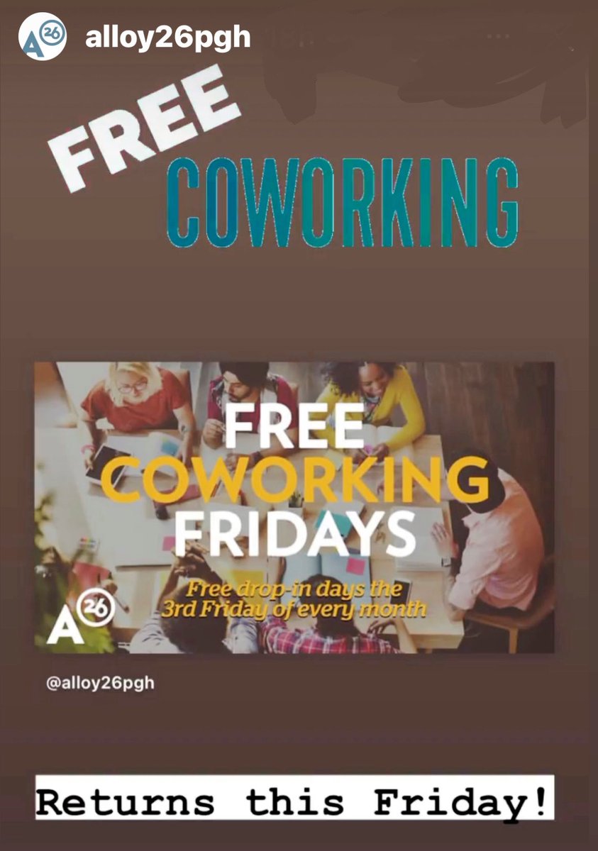 Free Coworking Fridays returns this week at <a href="/alloy26/">Alloy 26</a>