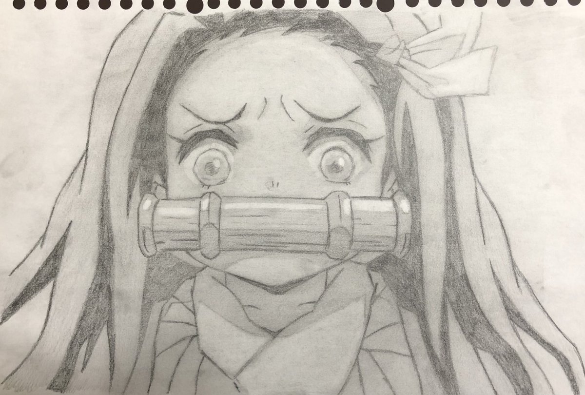 模写 #鬼滅の刃 #竈門禰豆子 ムー(⑉・̆н・̆⑉)