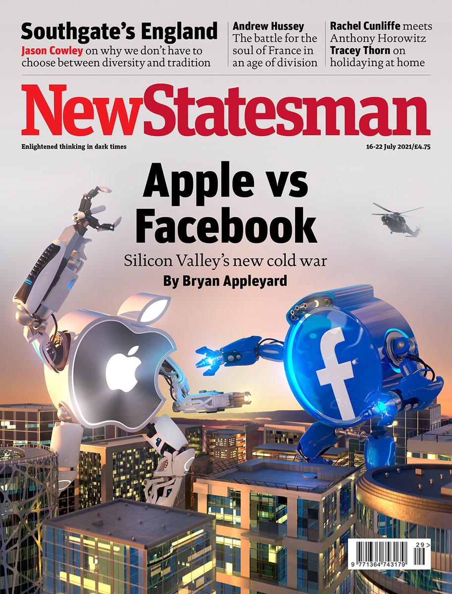 Lisa_R_sheehan's tweet photo. Loved illustrating this cover for this weeks issue of @NewStatesman Loved building Apple guy in-particular. #editorialillustration #apple #facebook #coverart #cgi #cinema4d #c4d #digitalart #surreal #futuristic #illustration #silliconvalley #lisasheehan #debutart @debutart https://t.co/CJK9aJu77E
