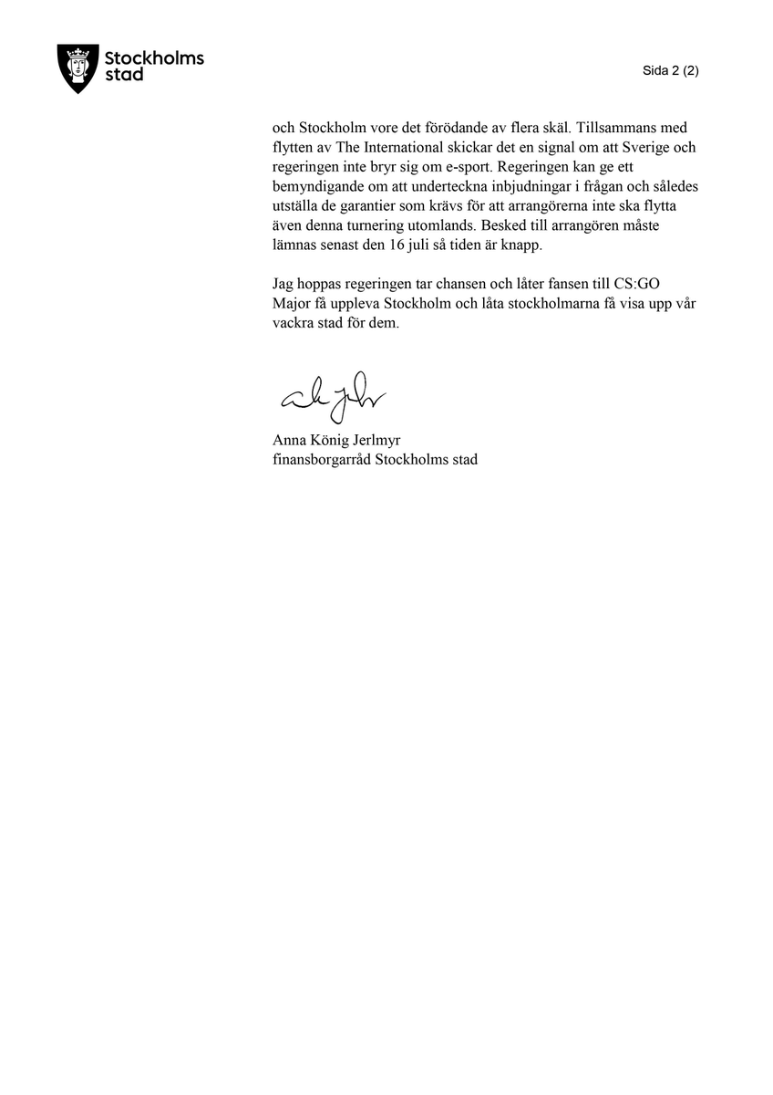 NIP's tweet image. Why is our community still ignored by the Swedish Government? @SwedishPM  @amandalind_ @mikaeldamberg 

24 hours to save Swedish CS:GO.

An open letter from @SthlmMayor